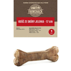 FarmSnack Kość ze skóry jelenia 17cm
