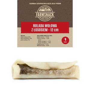 FarmSnack Rolada wołowa z łososiem 12cm