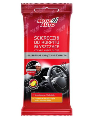MOJE AUTO Ściereczki do kokpitu Błyszczące 24 szt. Cytryna Lemon