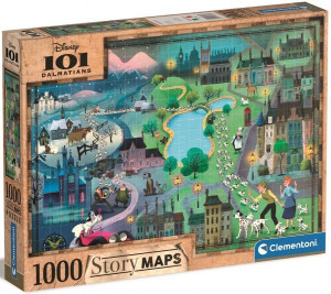 Clementoni Puzzle 1000 El Story Maps 101 Dalmatyńczyków
