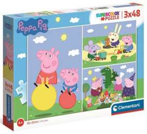 Clementoni Puzzle 3x48 El Świnka Peppa Zabawy