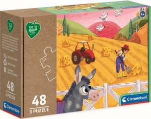 Clementoni Puzzle 3x48 El Animals