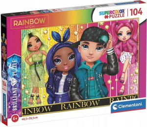 Clementoni Puzzle 104 El Brokatowe Rainbow High