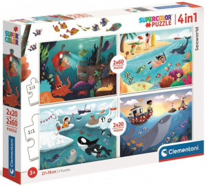 Clementoni Puzzle 2x20+2x60el Seaworld Wodny Świat