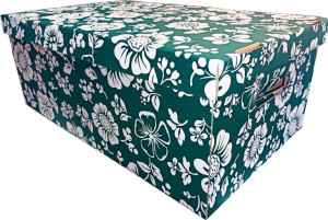 PUDEŁKO KARTONOWE OZDOBNE 55x32x21cm Kwiaty Flekso
