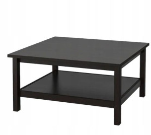 Ikea HEMNES Stolik kawowy, czarnobrąz 90x90 cm