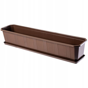 Skrzynka Balkonowa Doniczka Podstawka Brązowa 80cm