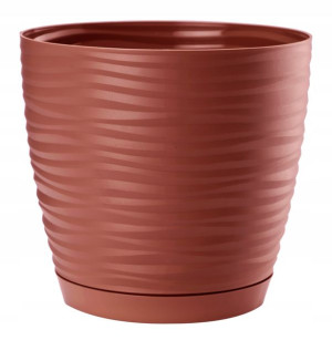 Doniczka Osłonka Na Kwiaty Podstawka Bordowa 17cm