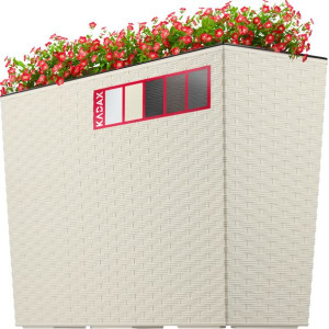 Kwietnik Donica + Wkład Rattan Kremowa 19x56 Cm