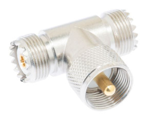 Trójnik UHF wtyk / UHF gniazdo / UHF gniazdo