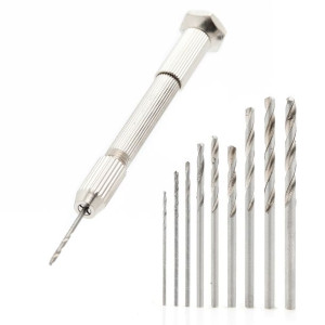 Ręczna Mini Wiertarka Dociskowa 10 Wierteł 0,8-3mm