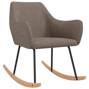 Fotel bujany, kolor taupe, tapicerowany tkaniną