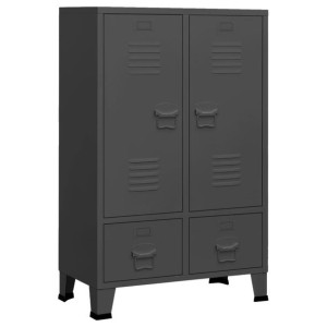 Szafa w stylu industrialnym, antracytowa, 67x35x107 cm, stal
