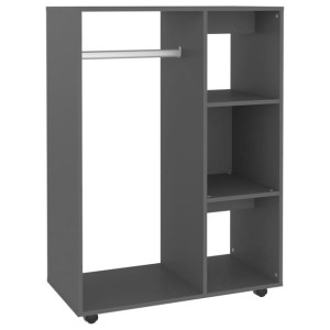 Szafka garderobiana, szara, 80x40x110 cm, płyta wiórowa