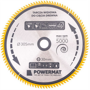 Tarcza widiowa do drewna Powermat TDD-305x30x100Z (Extreme) PM0903