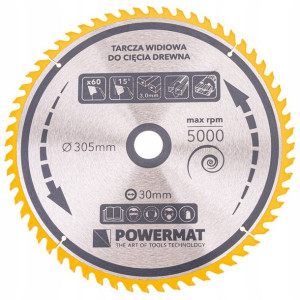 Tarcza widiowa do drewna Powermat TDD-305x30x60Z (Extreme)