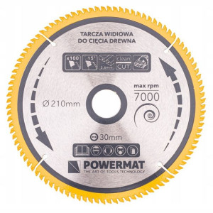 Tarcza widiowa do drewna Powermat TDD-210x30x100Z (Extreme)