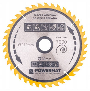Tarcza widiowa do drewna Powermat TDD-210x30x40Z (Extreme)