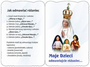 Karnet Modlitewny - Moje dzieci odmawiajcie różaniec