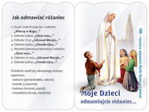 Karnet modlitewny różańcowy - Matka Boża Fatimska