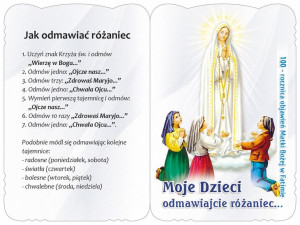 Karnet modlitewny różańcowy - Matka Boża Fatimska