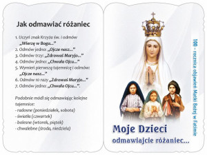 Karnet modlitewny różańcowy - Matka Boża Fatimska