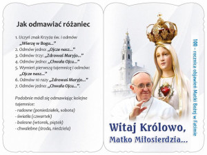 Karnet modlitewny różańcowy - Matka Boża Fatimska