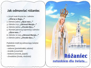 Karnet modlitewny różańcowy - Różaniec ratunkiem dla Świata