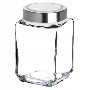 Pojemnik Na Żywność Z Pokrywką Szklany 1000ml Biel