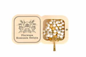 Pudełeczko magnetyczne na różaniec - IHS