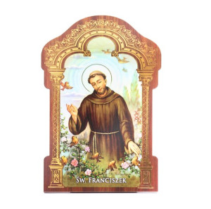 Święty Franciszek - Obrazek HDF z złotą ramką