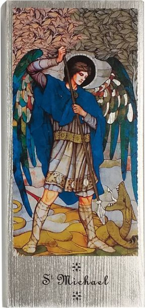 Archanioł Michał - deska ręcznie posrebrzana
