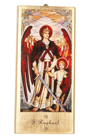 Archanioł Rafał - deska ręcznie złocona
