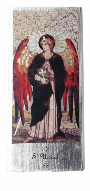 Archanioł Uriel - deska ręcznie posrebrzana