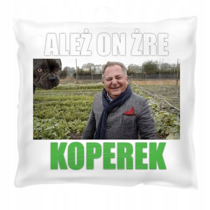 Poduszka z nadrukiem 40x40 MAKŁOWICZ koperek pies