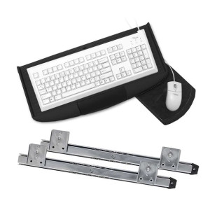 Półka pod klawiaturę z podkładką na myszkę, czarna, 230mm