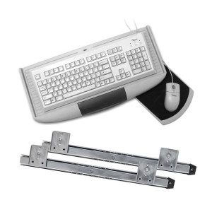 Półka pod klawiaturę z podkładką na myszkę, szara, 230mm