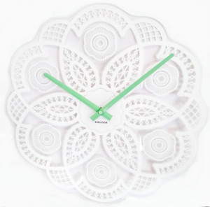 Zegar ścienny LACE CUT OUT biały