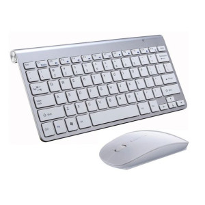 Bezprzewodowa klawiatura z myszką MAC Windows SREBRNY