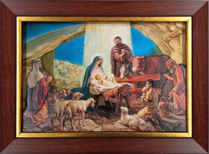 Boże Narodzenie - Ceramika żywiczna w ramce tło z nadrukiem)