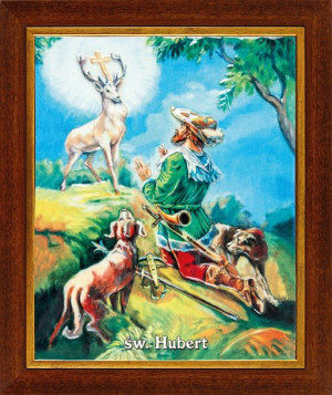 Święty Hubert - Ceramika żywiczna w ramce