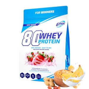 6PAK Whey Protein 80 908g Masło Orzechowe z Bananem