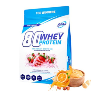 6PAK Whey Protein 80 908g Masło Orzechowe z Pomarańczą