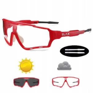 OKULARY FOTOCHROMOWE czerwone unisex SPORTOWE