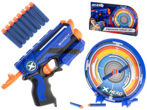 Pistolet Na Piankowe Strzałki Maszynowy + Tarcza + 8 Strzałek