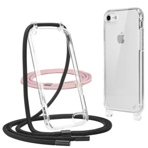 Tech-Protect FLEXAIR CHAIN iPhone 7/8/SE 2020/2022 czarny & różowy