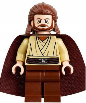 Qui Gon Jinn Figurka Klocki Wars + Obrazek Lego