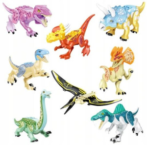 T Rex Indominus Dinozaury Jurassic Komplet 8szt Pl