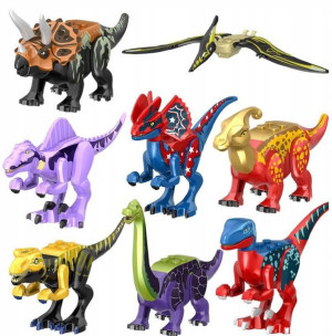T Rex Indominus Dinozaur Figurki Komplet 8szt Pl