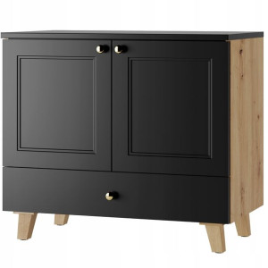 Szafka pod umywalkę ROYAL 80 cm dąb artisan czarny